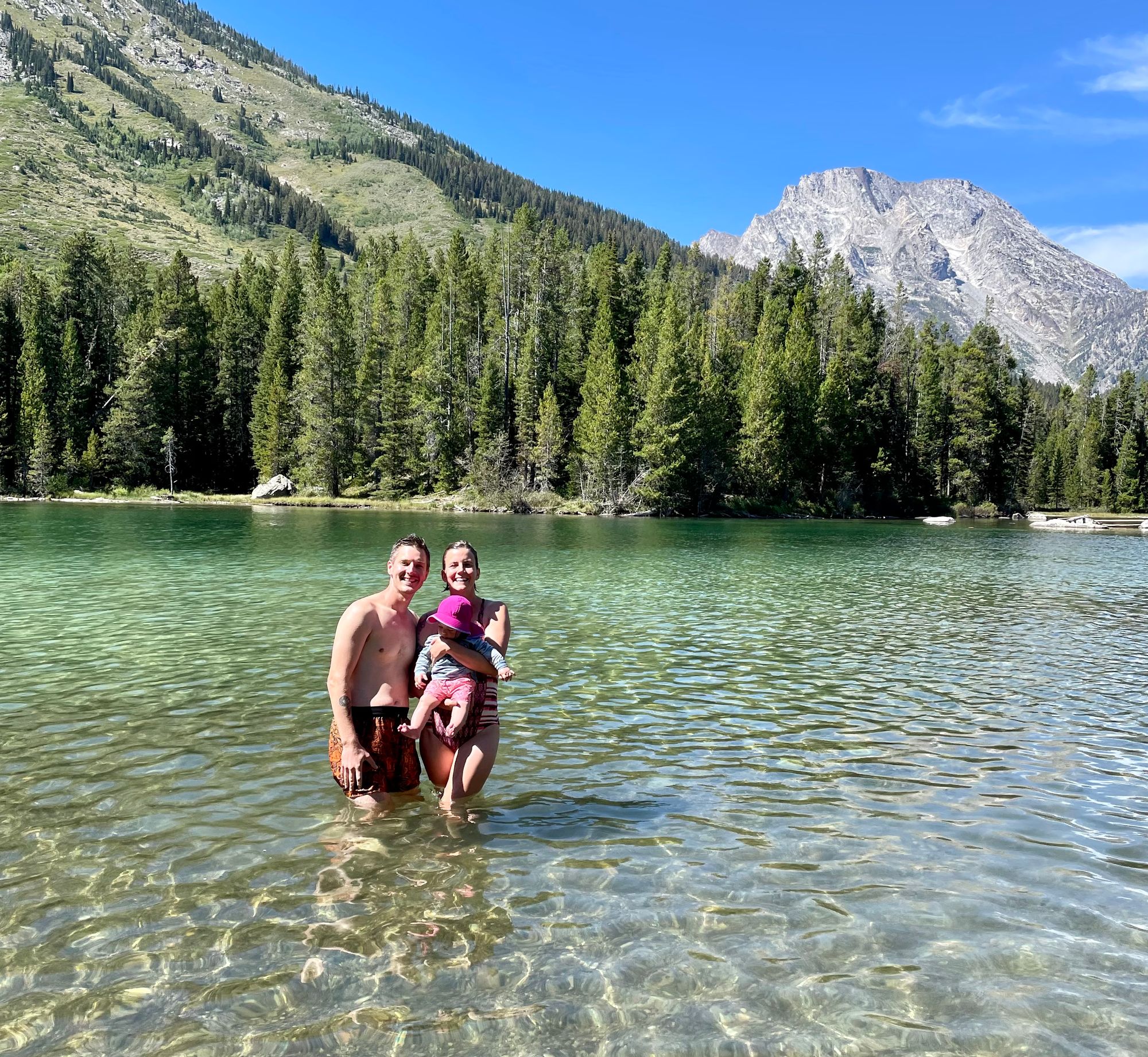 Family at Grand Tetons National Park, Leigh Lake