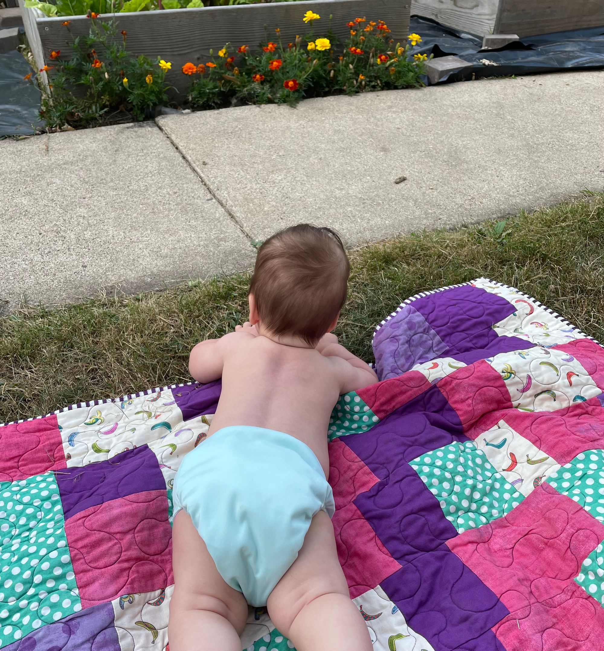 Baby in Alvababy cloth diaper 